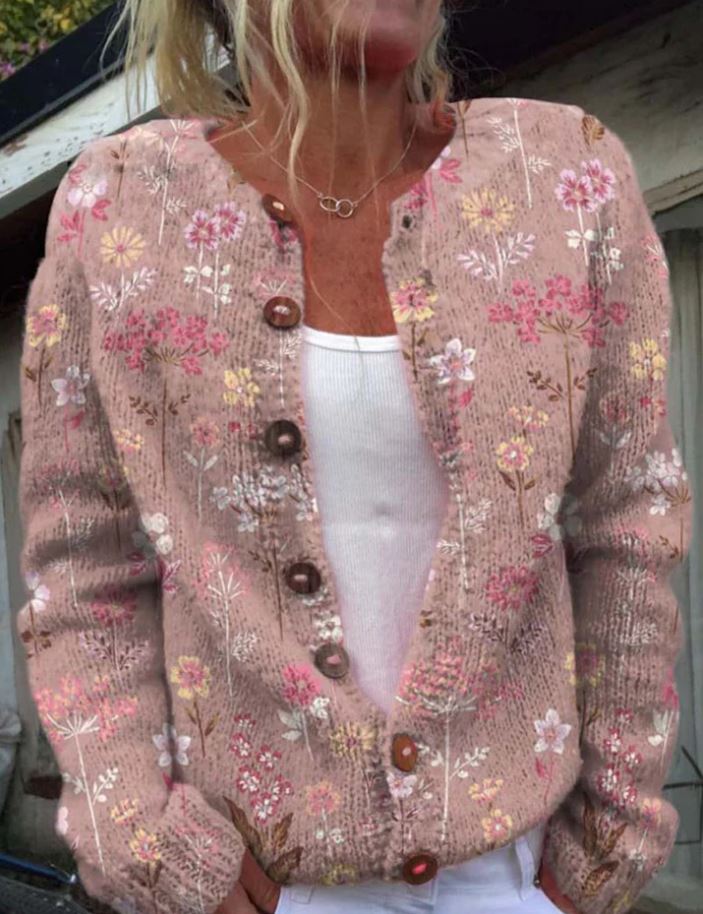 Hebe | Elegant cardigan with floral print