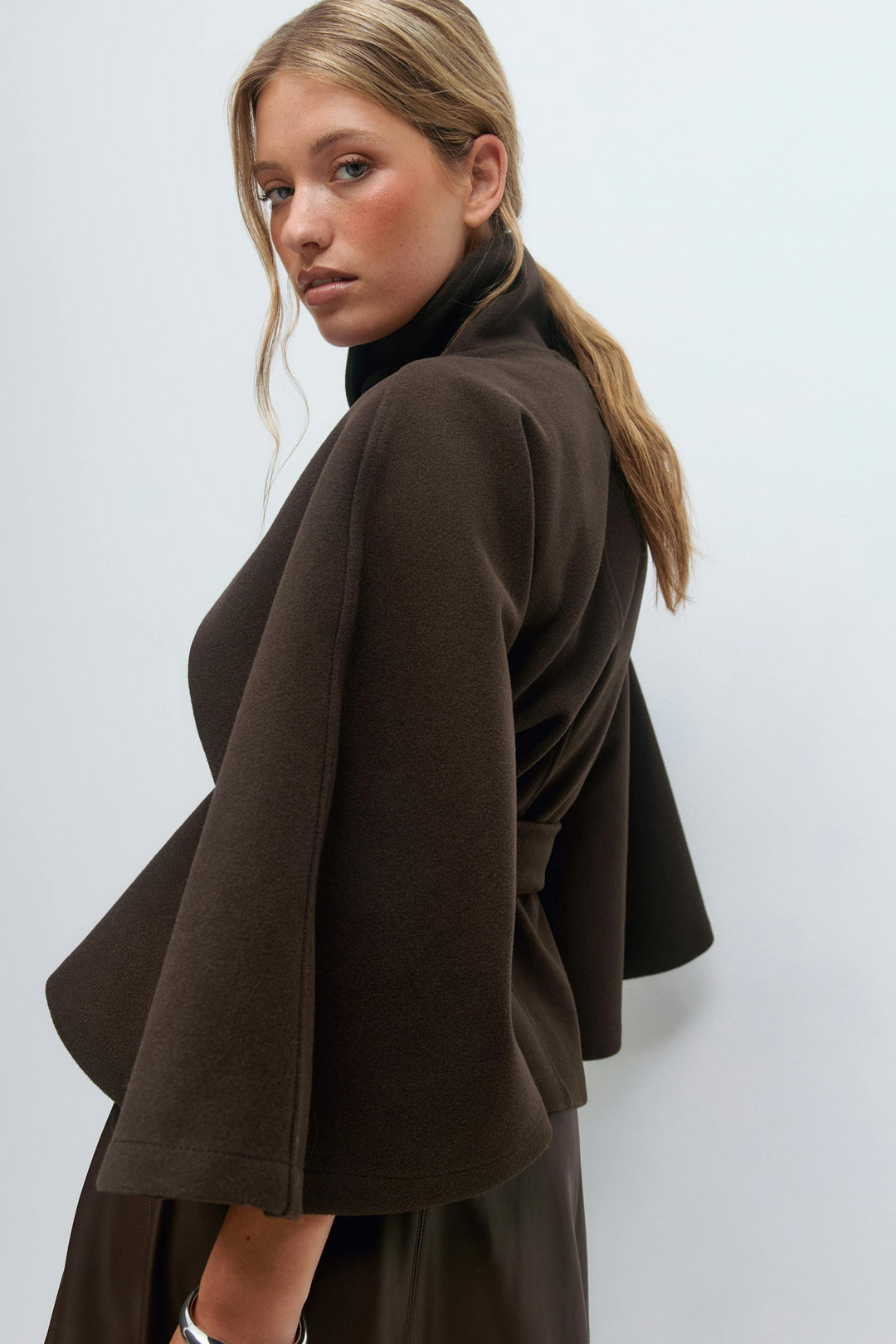 Bell | High-Collar Cape Coat