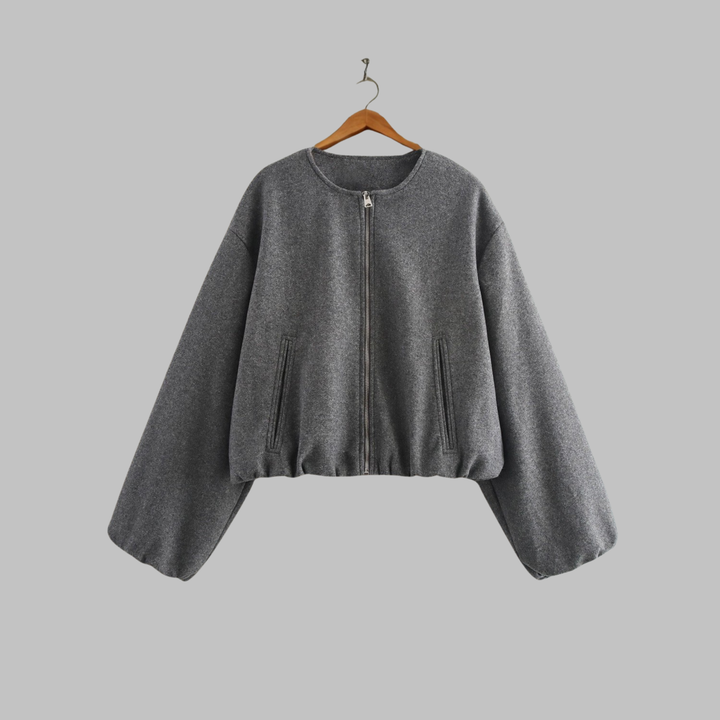 Vian | Chic Long Sleeve Zipper Crop Top Jacket
