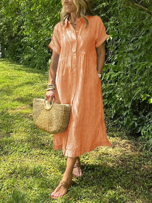 Silvia | Striped Button-Up Dress
