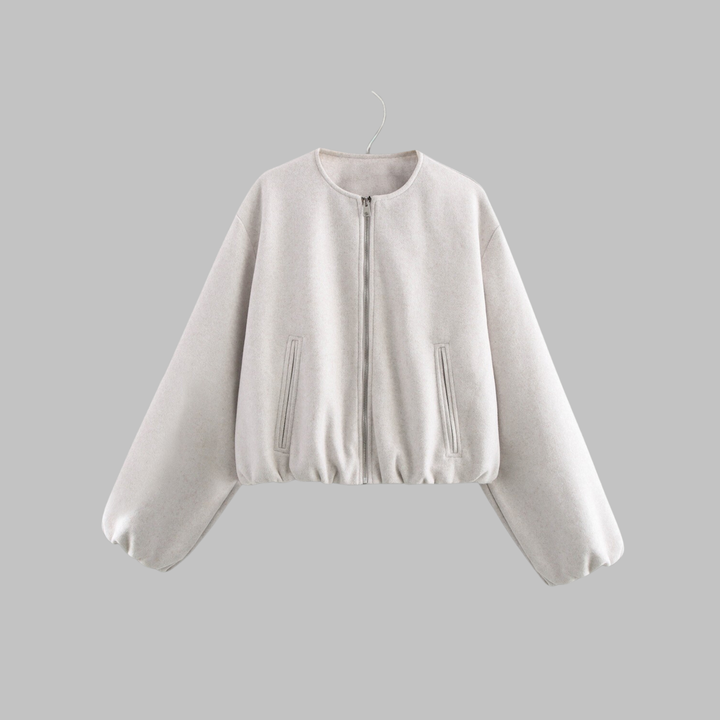 Vian | Chic Long Sleeve Zipper Crop Top Jacket