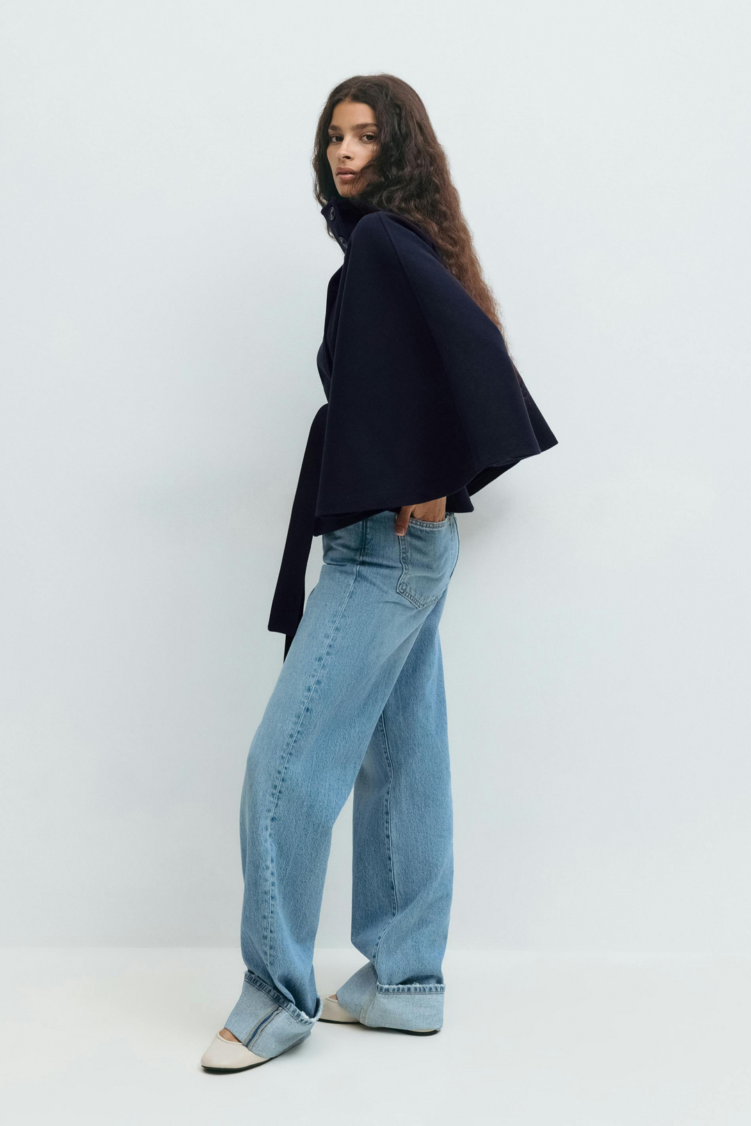 Bell | High-Collar Cape Coat