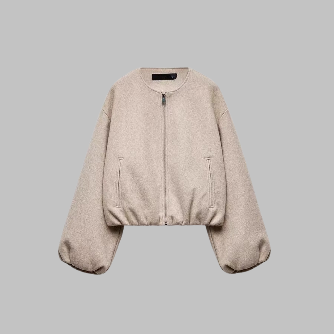 Vian | Chic Long Sleeve Zipper Crop Top Jacket