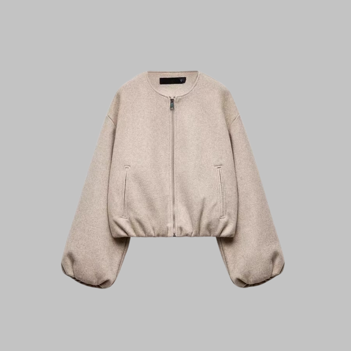 Vian | Chic Long Sleeve Zipper Crop Top Jacket