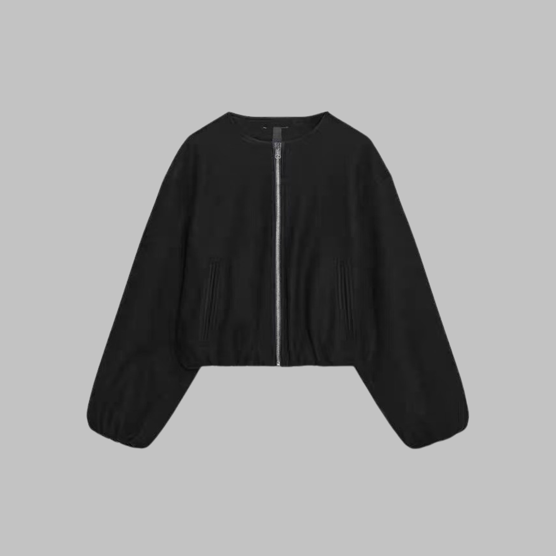 Vian | Chic Long Sleeve Zipper Crop Top Jacket