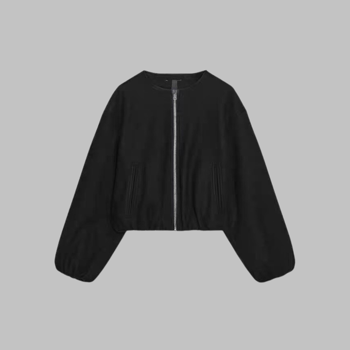 Vian | Chic Long Sleeve Zipper Crop Top Jacket