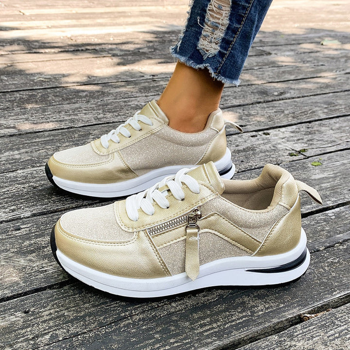 Dyla | Orthopedic Zip-Up Sneakers Gold 2