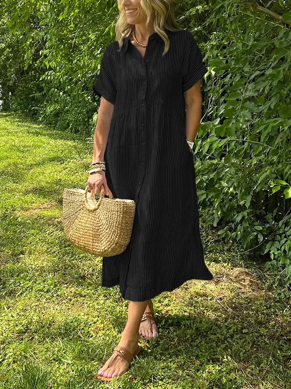 Silvia | Striped Button-Up Dress