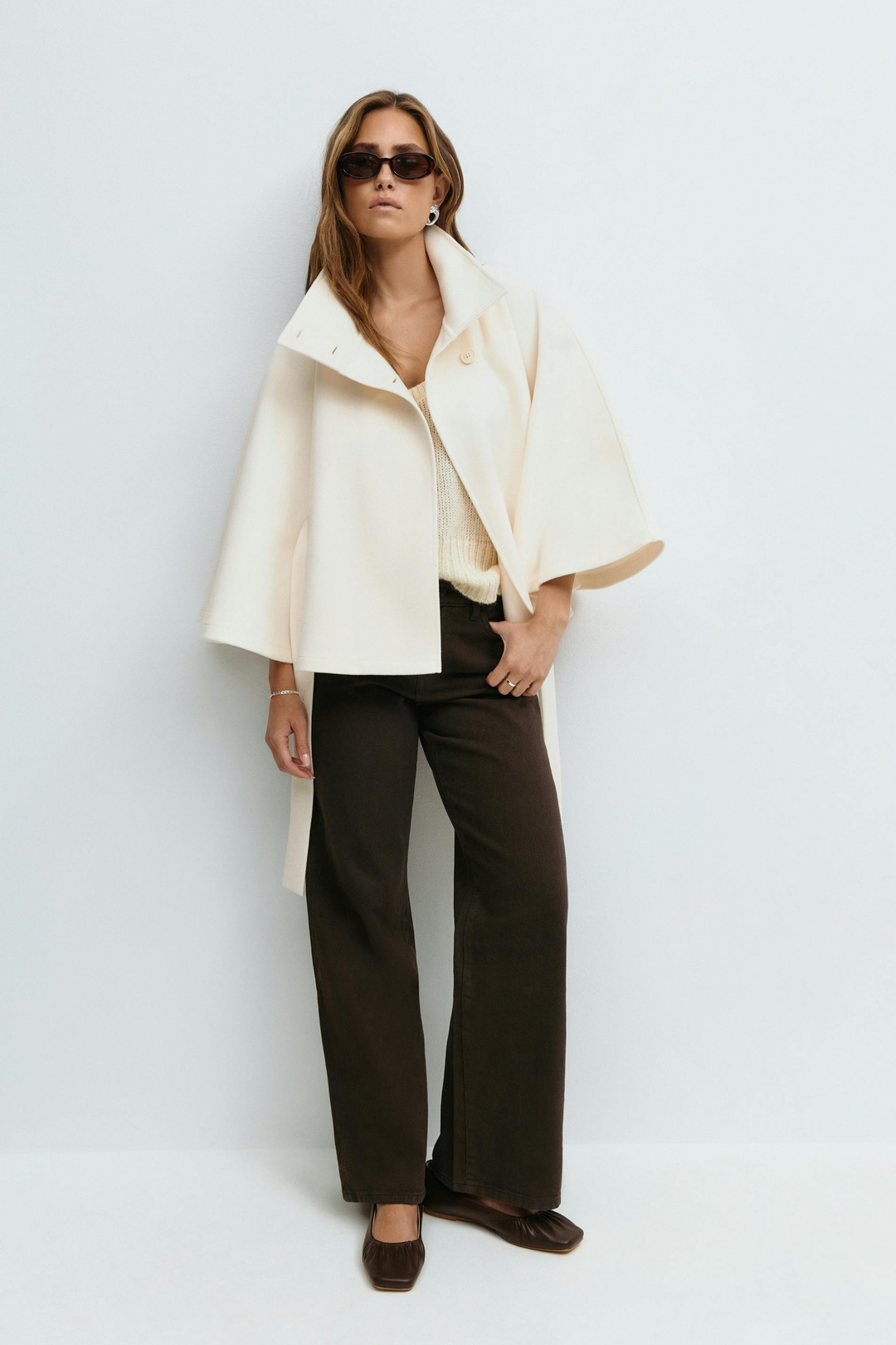 Bell | High-Collar Cape Coat