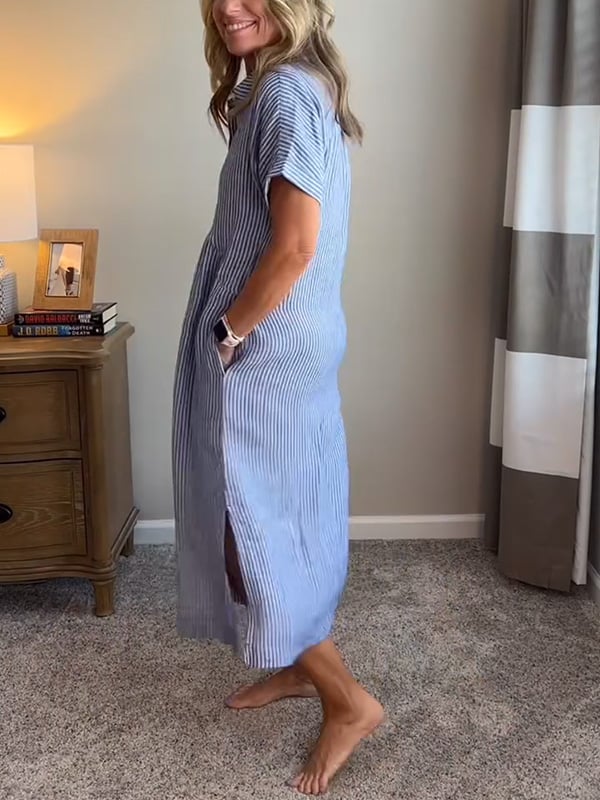 Silvia | Striped Button-Up Dress