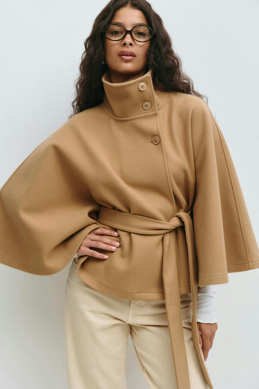 Bell | High-Collar Cape Coat