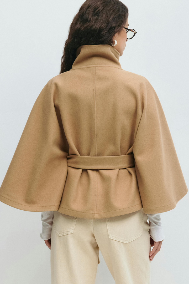 Bell | High-Collar Cape Coat