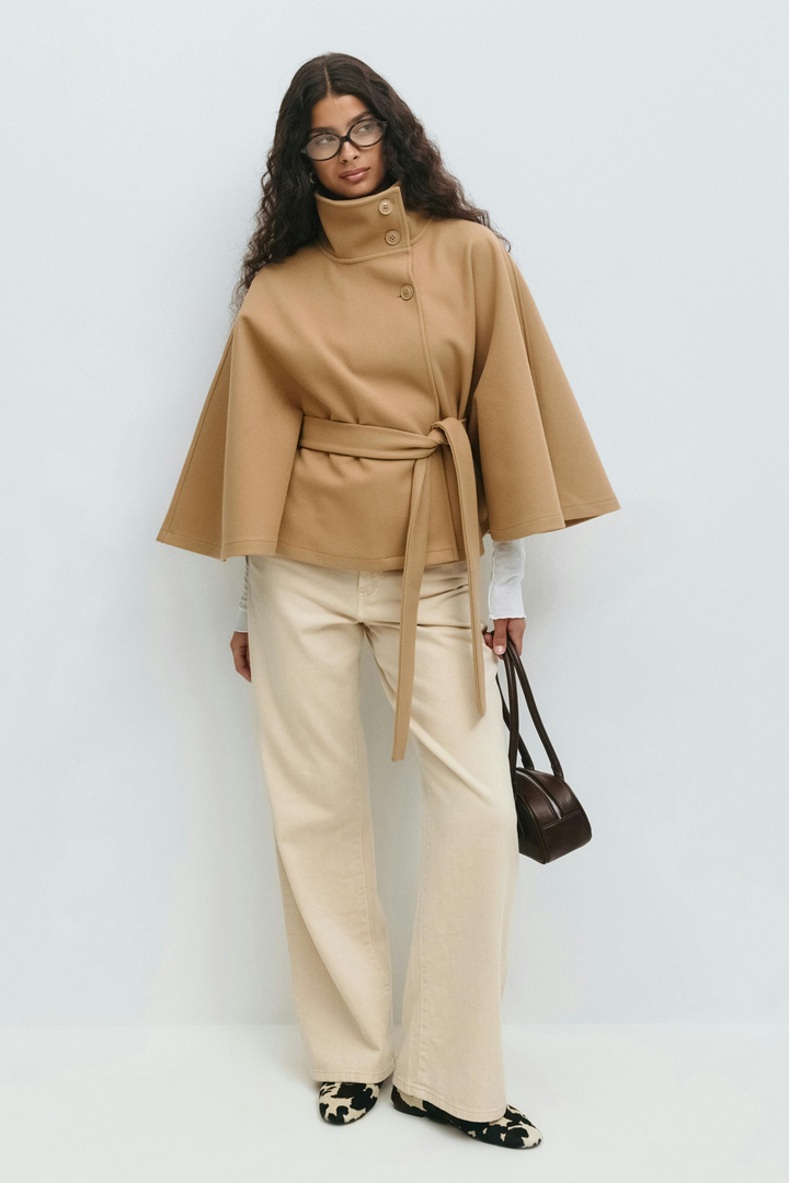 Bell | High-Collar Cape Coat