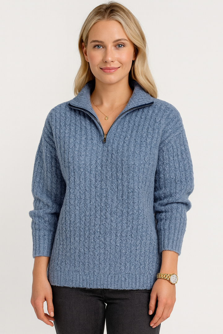 Dafina | V-neck Sweater with zipper
