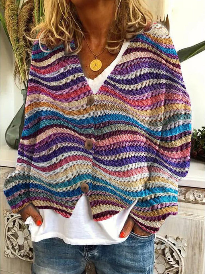 Amani | Multicolored Button-Front Cardigan
