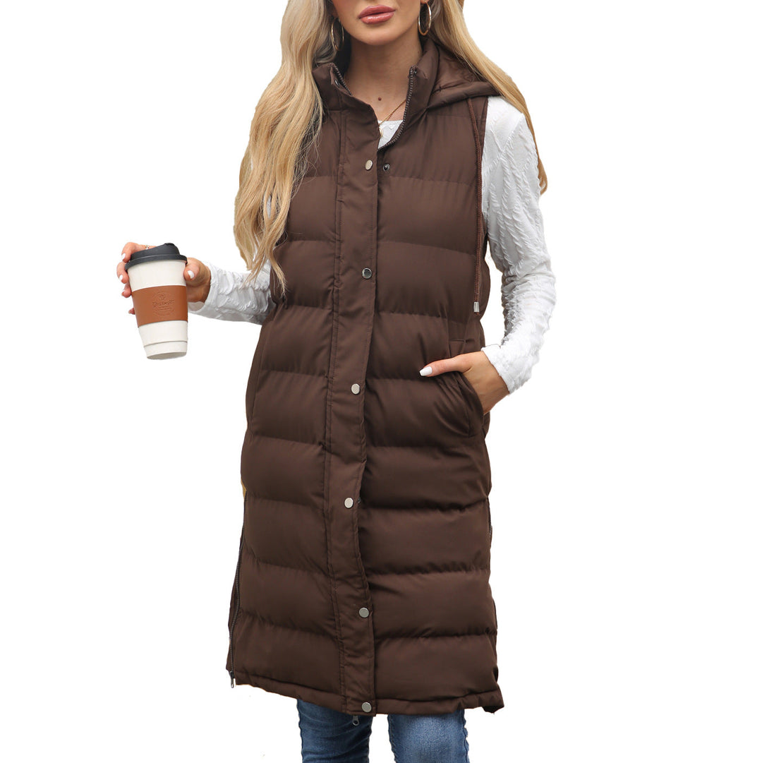 Goldy | Casual Sleeveless Hooded Long Vest