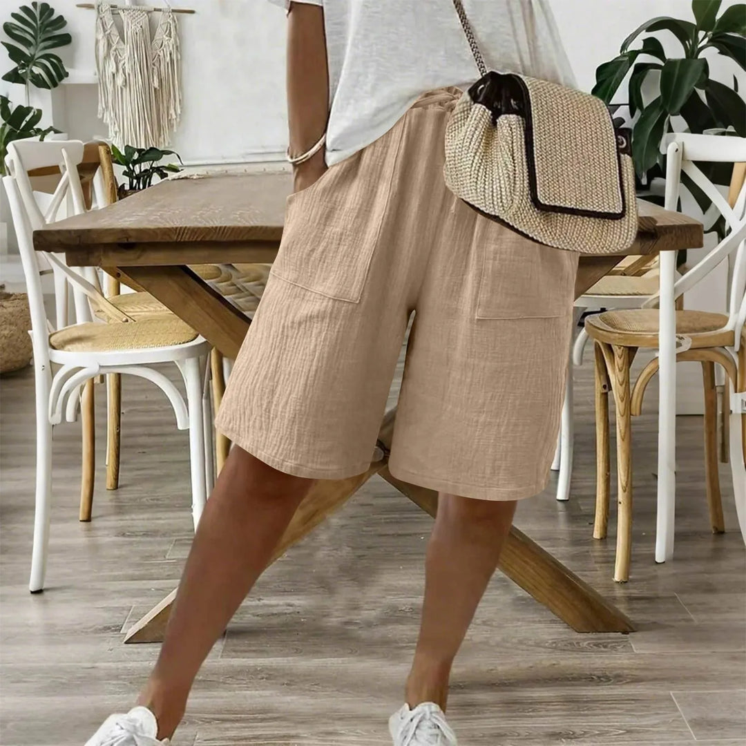 Cherry | Elastic Waist Women Shorts