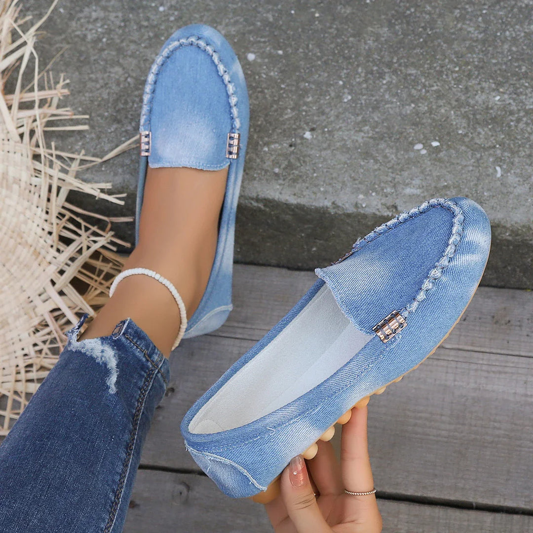 Paula | Orthopedic Denim Slip-on Flats