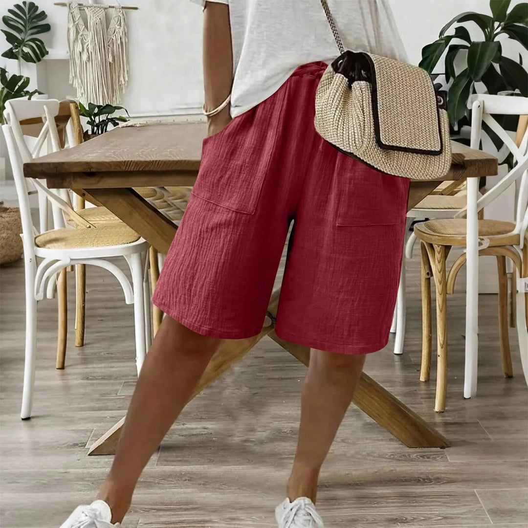 Cherry | Elastic Waist Women Shorts