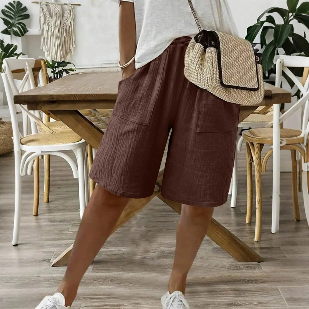 Cherry | Elastic Waist Women Shorts