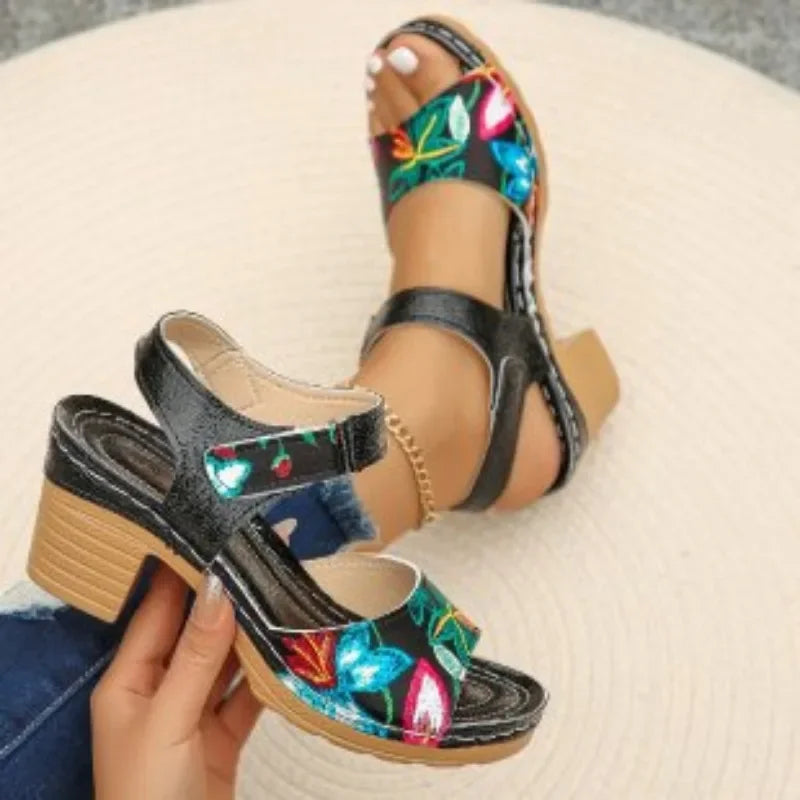 Angie | Orthopedic Embroidered Boho Sandals