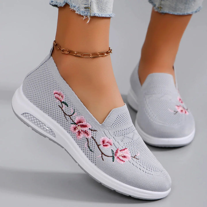 Danica | Orthopedic Embroidered Flower Flats
