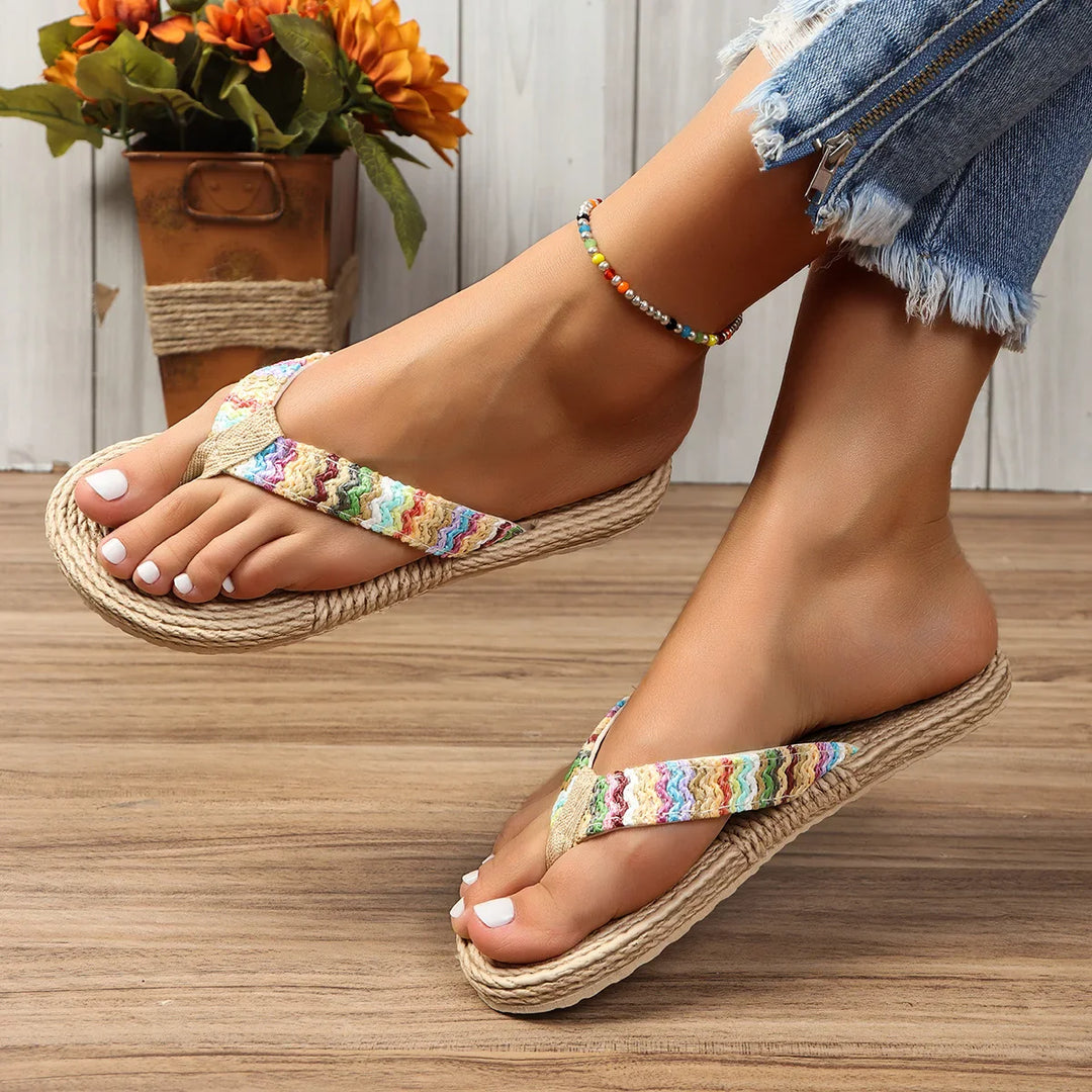 Zari | Orthopedic Rainbow Woven Rope Sandals