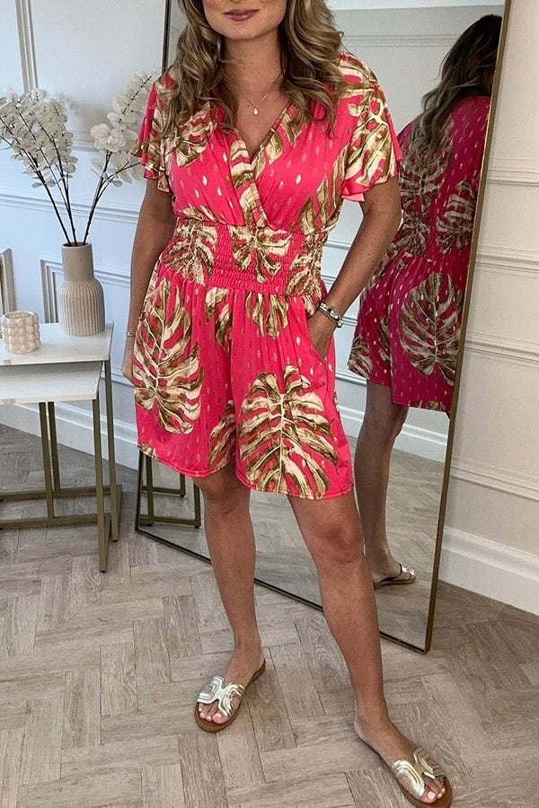 Jelai | Leafy Print Romper