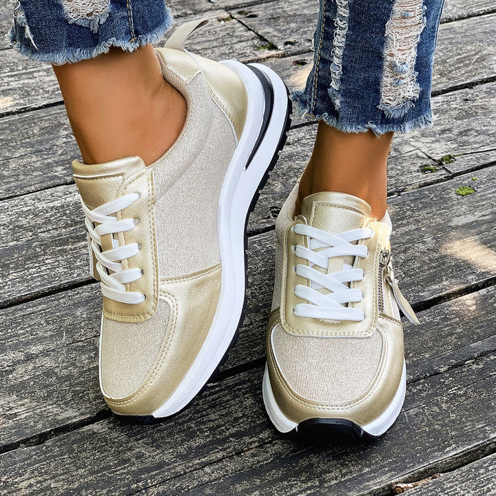 Dyla | Orthopedic Zip-Up Sneakers Gold