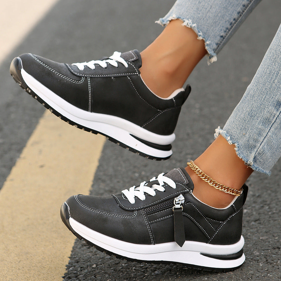 Dyla | Orthopedic Zip-Up Sneakers Black 2