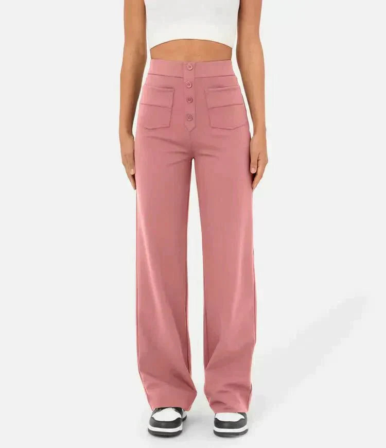 Lea | High-Waisted Elastische Casual Pants - MORI