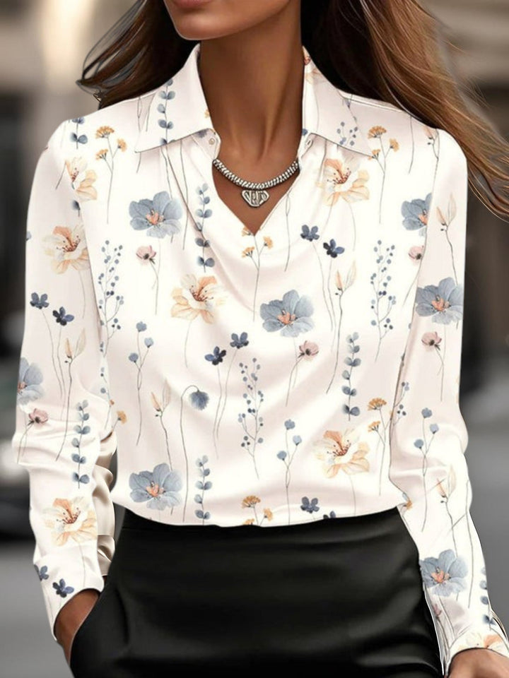 Wanda | Draped Collar Blouse